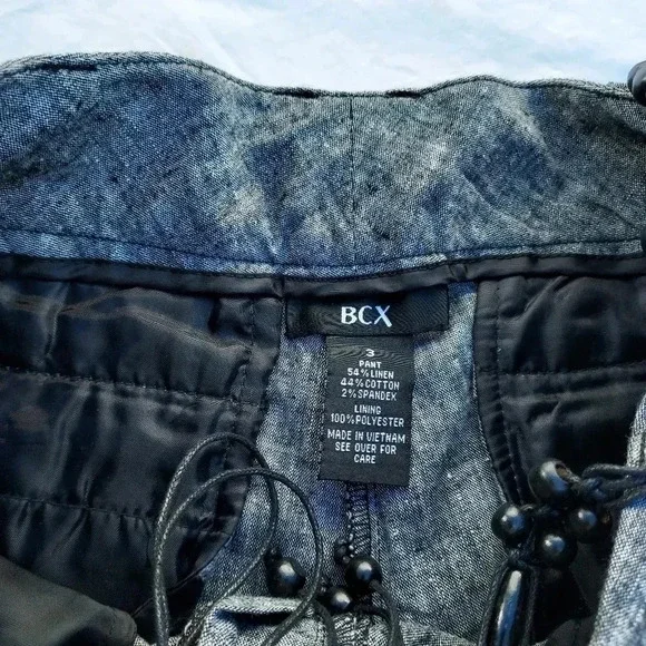 NWT BCX Shorts with Belt and Button Detail on Legs Linen and Cotton Blend Grey 3 - Picture 11 of 14